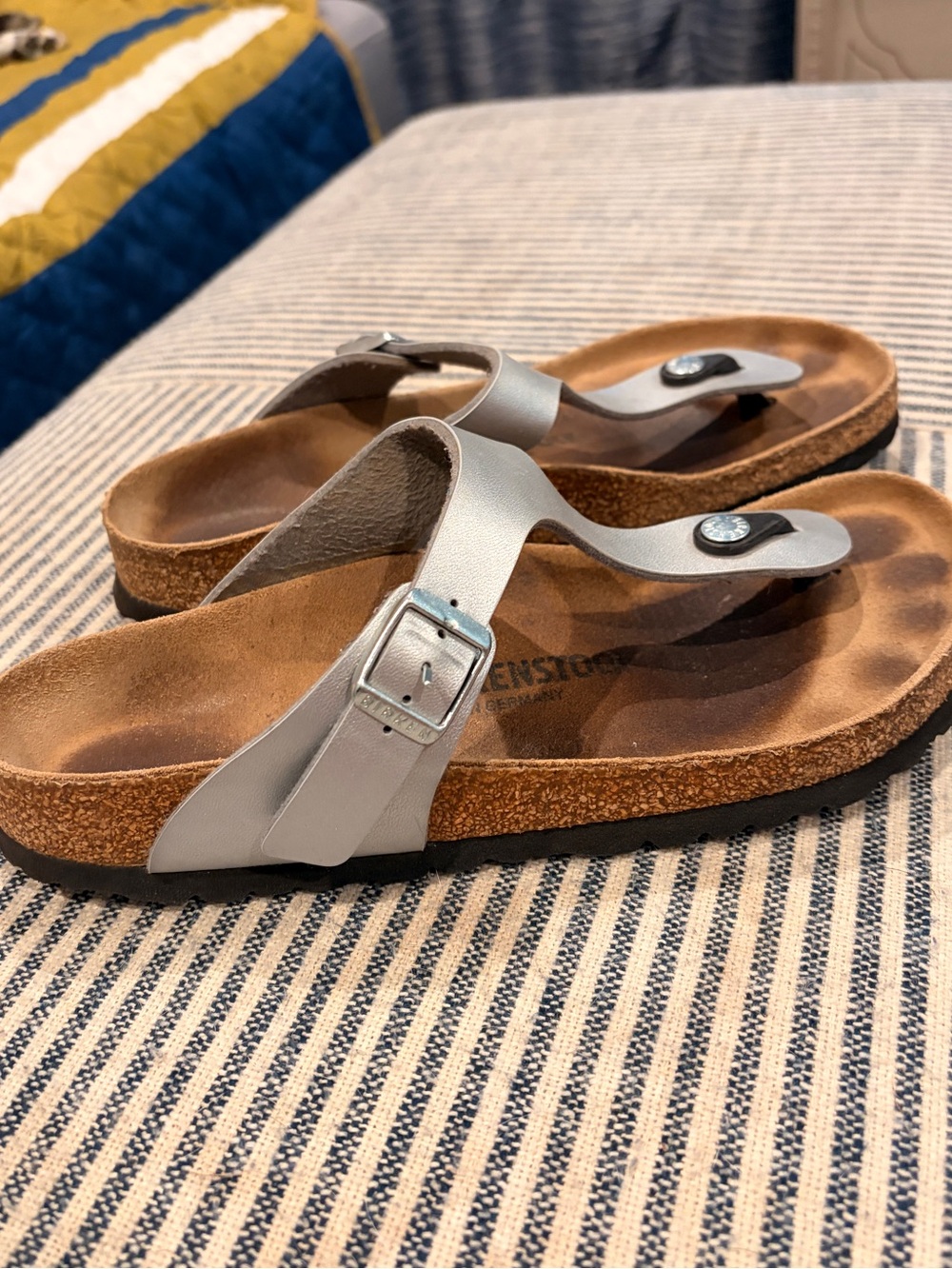 Birkenstock Silver Gizeh Thong Sandal for Women EU 40/ US 9-9.5